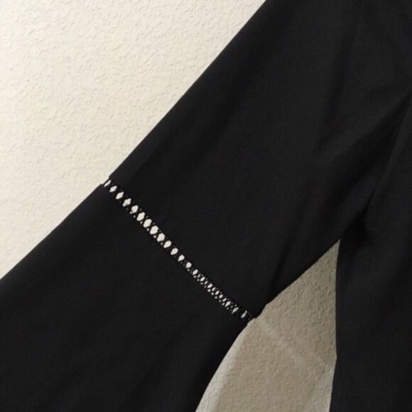 NWT CALVIN KLEIN BOHO MINIMALIST CROSS STITCH BELL SLEEVES‎ BLOUSE SMALL OFFICE - Picture 8 of 14